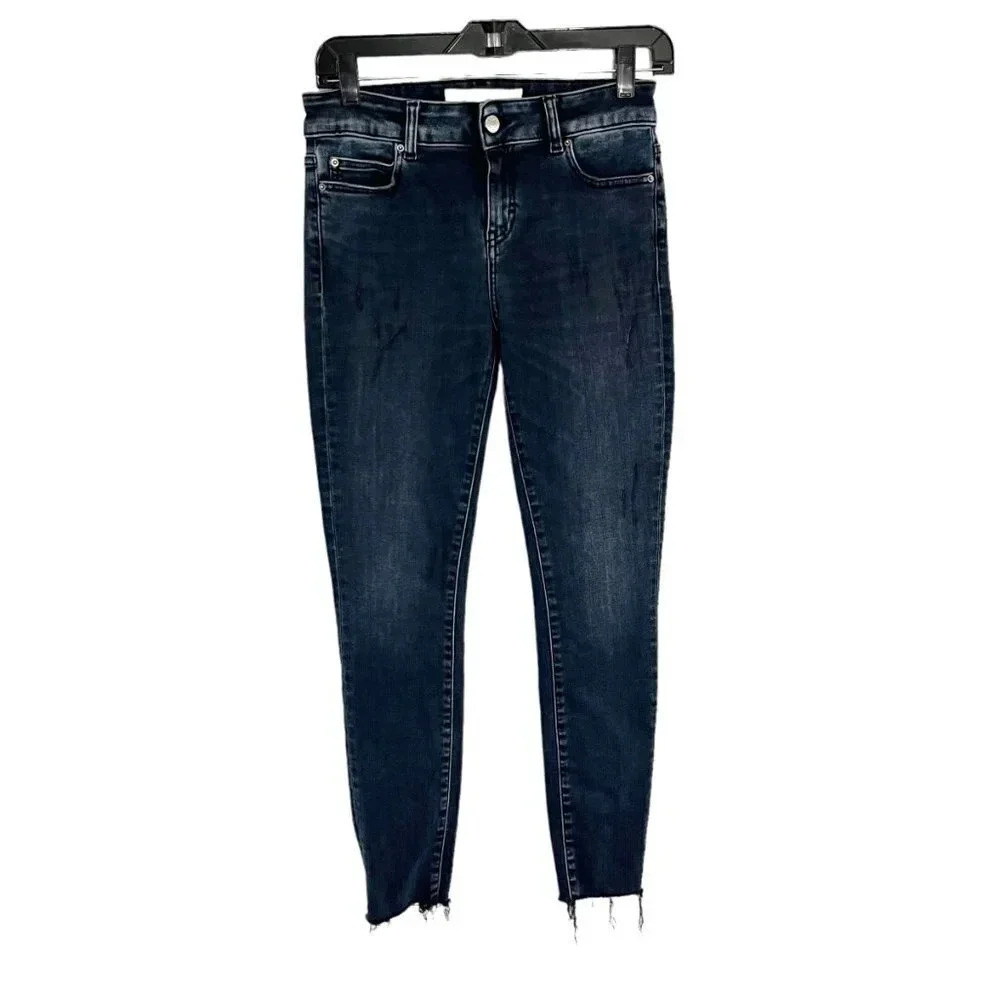 IRO Distressed Skinny Raw Hem Mid Rise Nonna Jeans Women's Waist Size 27